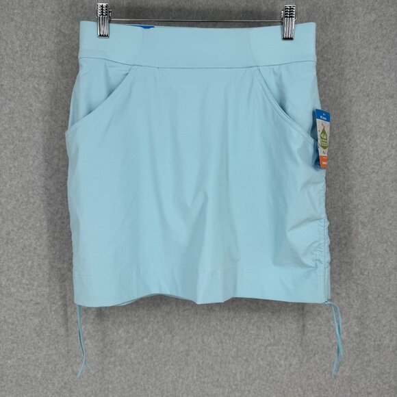 Columbia Anytime Casual Skort Size S Light Blue Active Cinch Tie Side Golf NEW - Picture 1 of 11